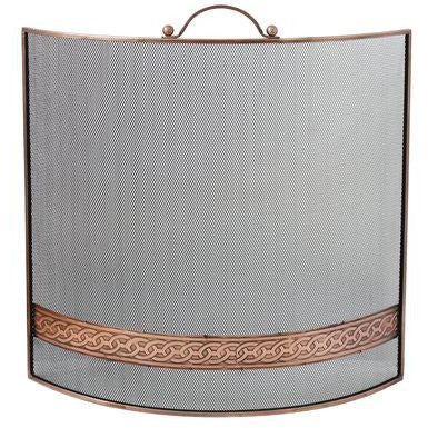 Home Collection Fire Screen Curved Copper Celtic Band