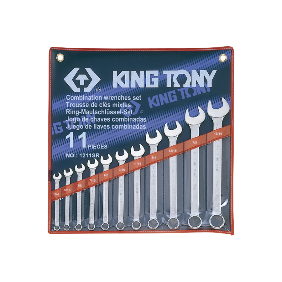 King Tony Spanner Set-AF 11PC Combi 1/4-15/16