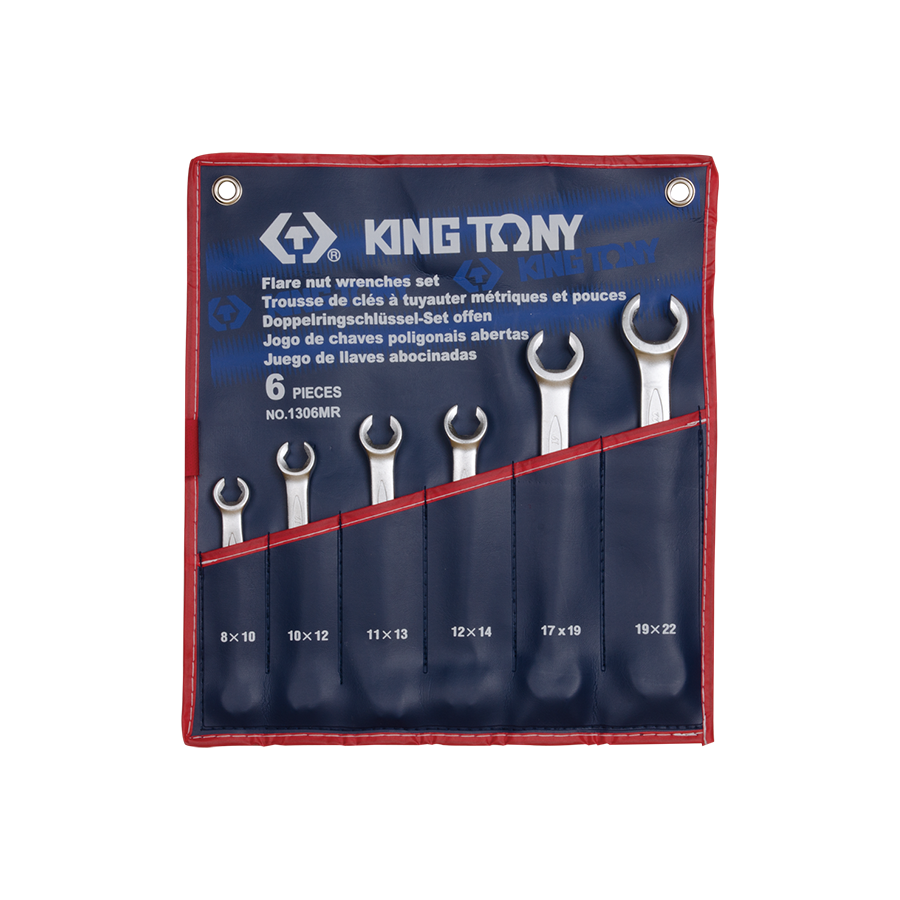 King Tony Flare Nut Spanner Set 6PC 8-22mm