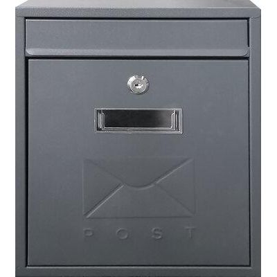 Manor Grey Steel Postbox