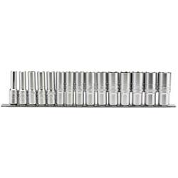 Draper Socket Set - 12Dmm Deep 15PC Rail