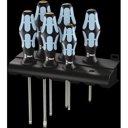 Wera 3334/3350/3355/6 Screwdriver set stainless and rack - 6 pieces | TedJohnsons.com