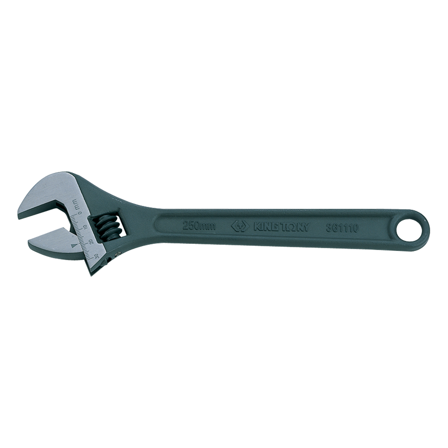 King Tony Adj Wrench- 200mm Black/Chrome