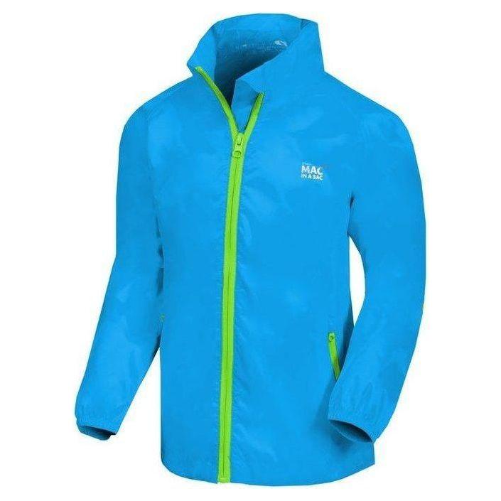 Mac In A Sac Kids Neon Waterproof & Breathable Jacket Blue