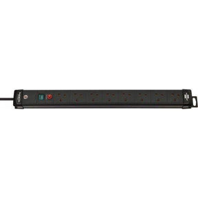 Brennenstuhl 13A 8 Gang Ext Lead 3M | Black