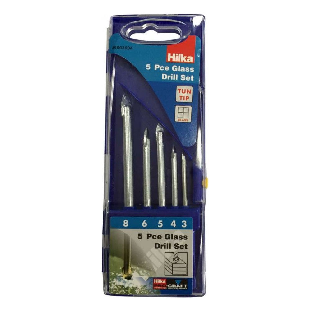 Hilka Drill Bit Set - Glass/Tile 5PC Carbide