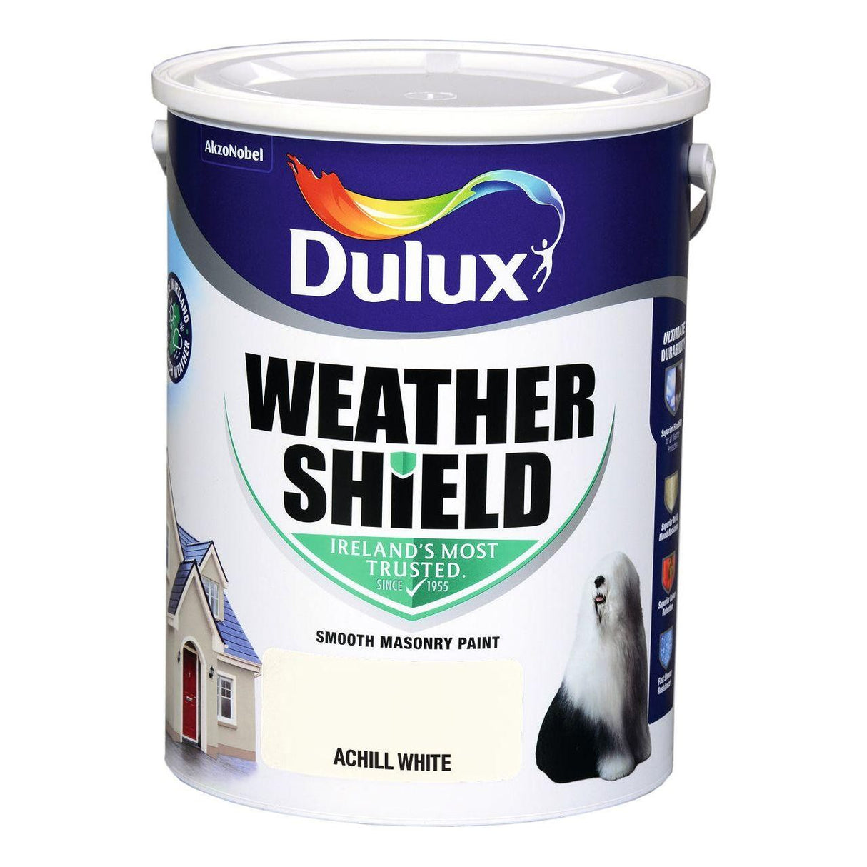 Dulux Weathershield Achill White Masonry Paint - 5L