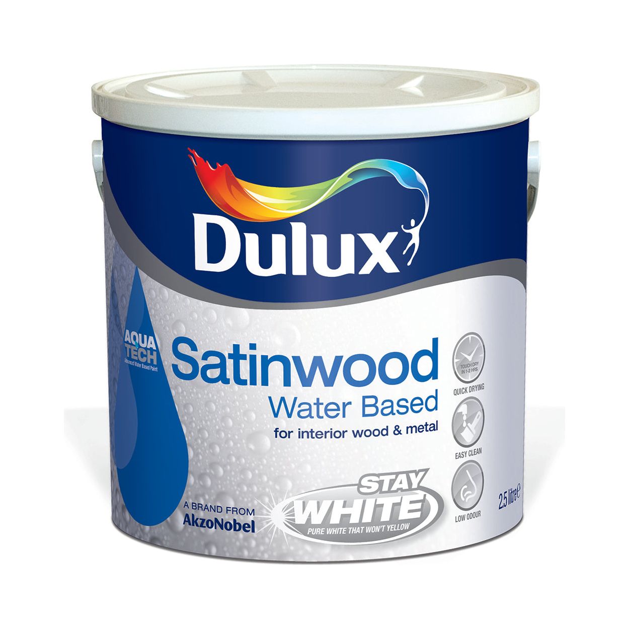 Dulux Satinwood Brilliant White Wb 2.5L