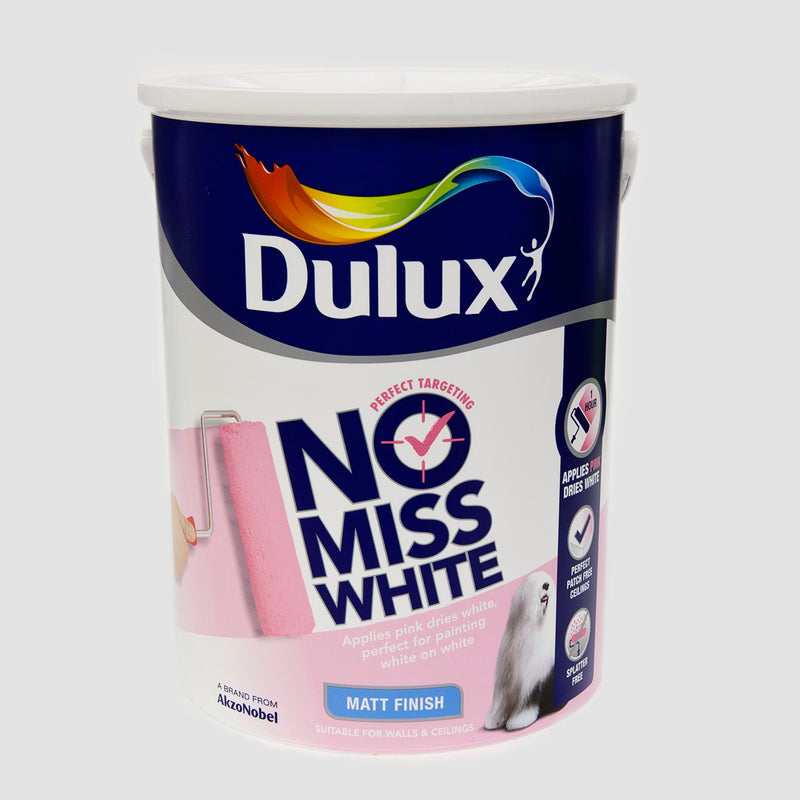 Dulux No Miss White B White 5L