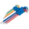 Draper Hex Key Set Ball End Coloured Long 9PC