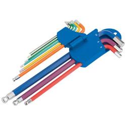 Draper Hex Key Set Ball End Coloured Long 9PC