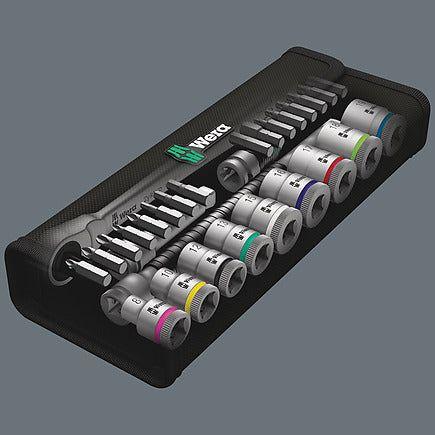 Wera 8100 SB 8 Zyklop Metal Ratchet Set with switch lever 3/8" drive - metric 29 pieces | TedJohnsons.com