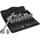 8100 SB 7 Zyklop Metal Ratchet Set with push-through square3/8" drivemetric29 pieces