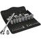 8100 SB 7 Zyklop Metal Ratchet Set with push-through square3/8" drivemetric29 pieces