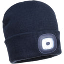 B029 Beanie LED Head Light USB Rechargeable Navy Portwest at Ted Johnsons