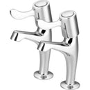 EasiPlumb 1/2in 1/4 Turn CP High Neck Sink Taps (2)