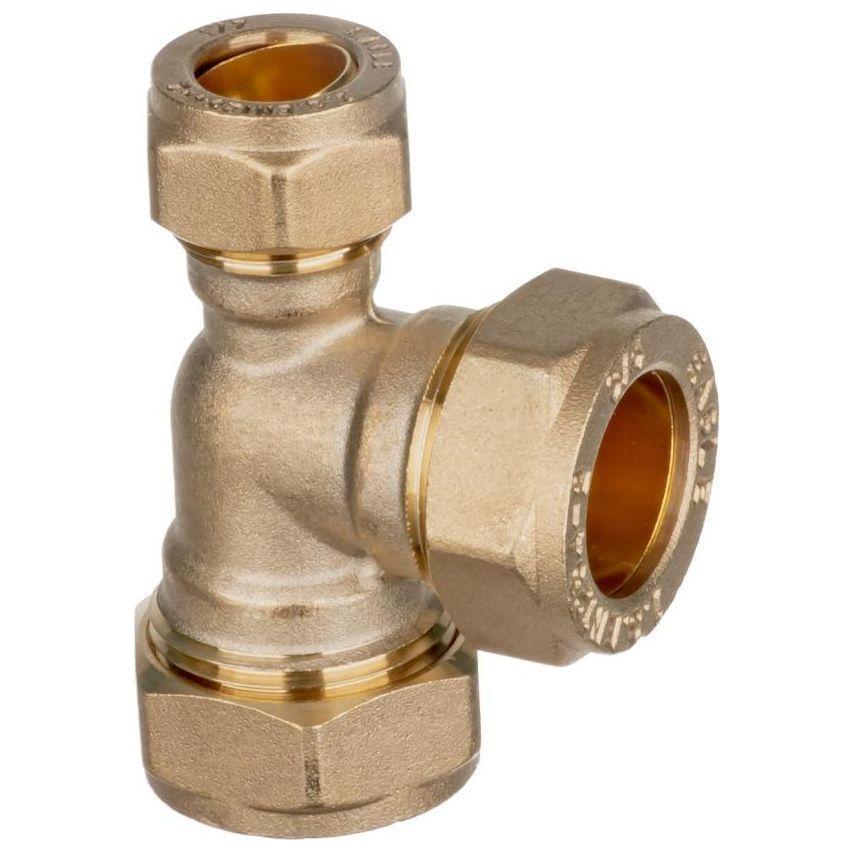 EasiPlumb T Piece 3/4X1/2X3/4in Brass 318