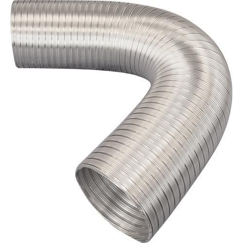 A silver EasiPlumb Flexi Duct Hose with a ribbed texture, coiled and presented against a white background.