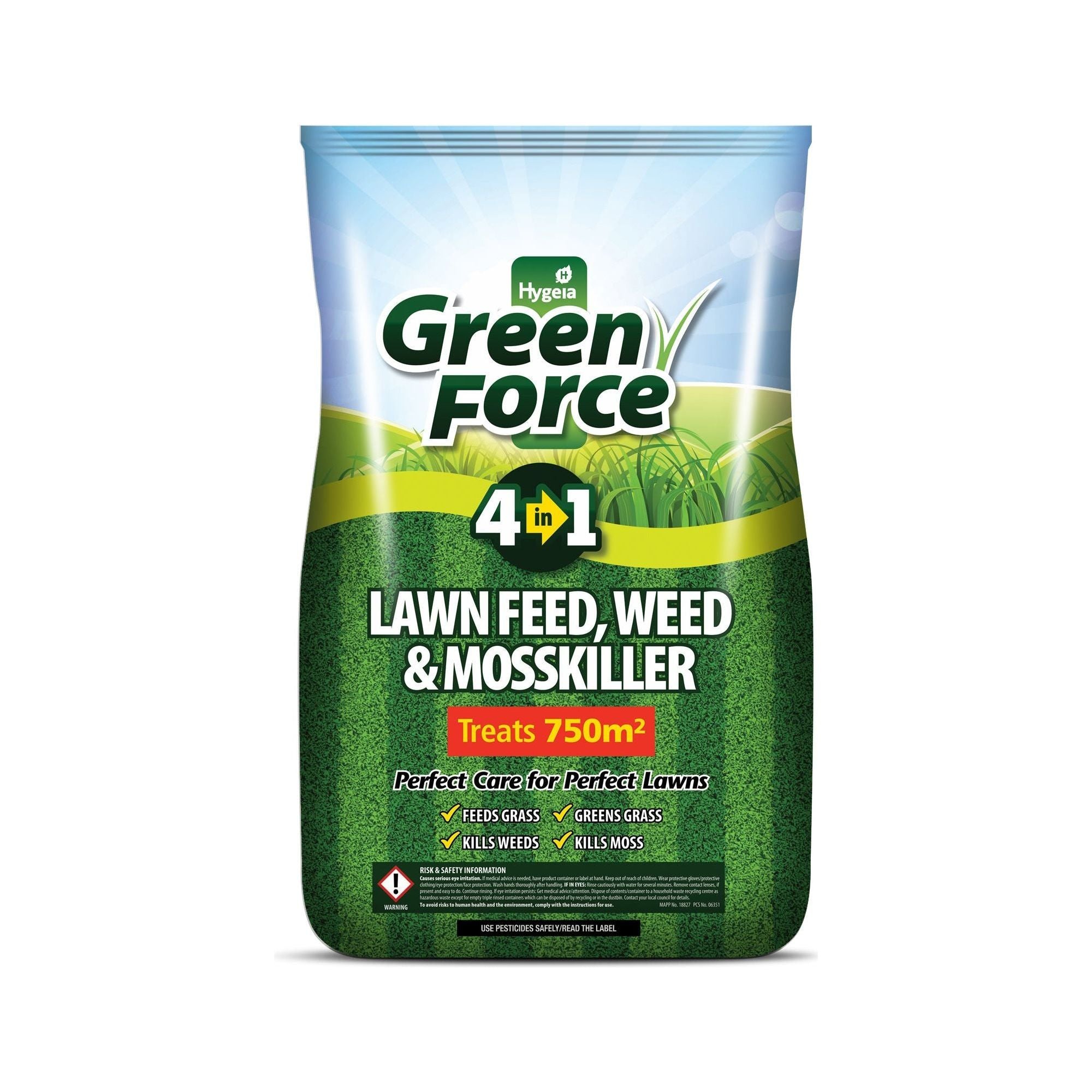 Hygeia 4in1 Lawn Feed, Weed & Mosskiller 15kg