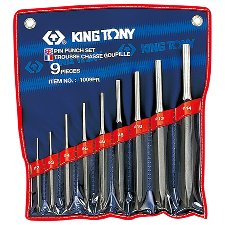 King Tony Pin Punch Set 2-14mm - 9 Pieces 