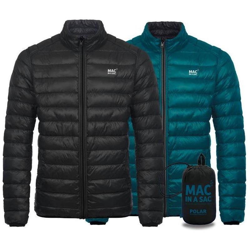Mac in a Sac Reversible Down Jacket in Jet Black / Teal at Ted Johnsons