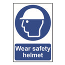 Wear Safety Helmet Sign 200x300mm PVC