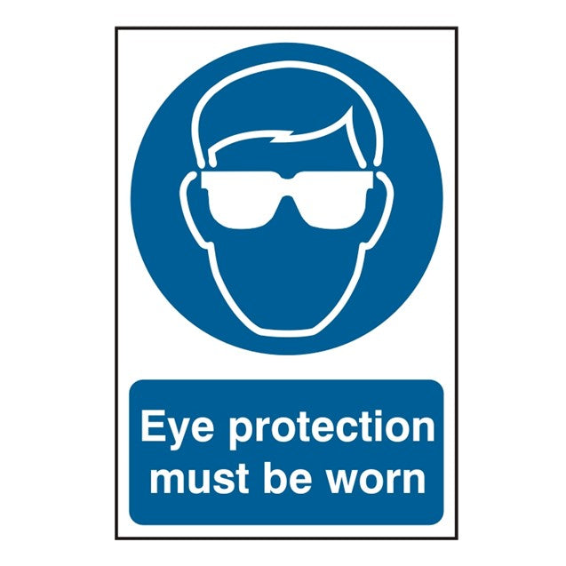 Eye protection must be worn Sign 200x300mm PVC