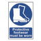 Protective footwear must be worn Sign 200x300mm PVC