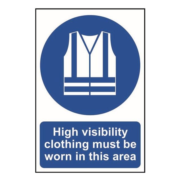 High visibility clothing must be worn in this area Sign 200x300mm PVC