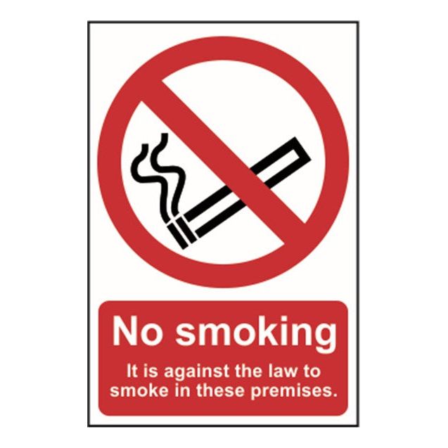 No smoking on Premises Sign 200x300mm PVC
