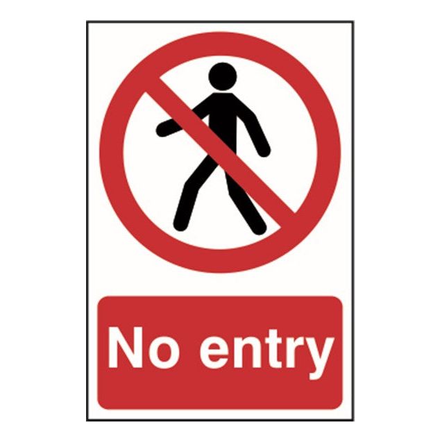 No entry Sign 200x300mm PVC
