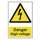 Danger High voltage Sign 200x300mm PVC