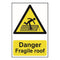 Danger Fragile roof Sign 200x300mm PVC