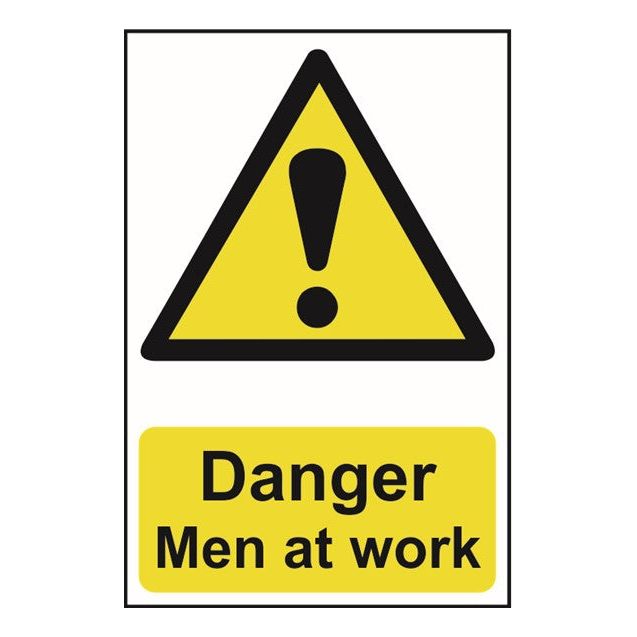 Danger Men at work Sign 200x300mm PVC