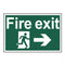 Fire exit running man arrow right Sign 200x300mm PVC