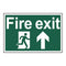 Fire exit running man arrow up Sign 200x300mm PVC