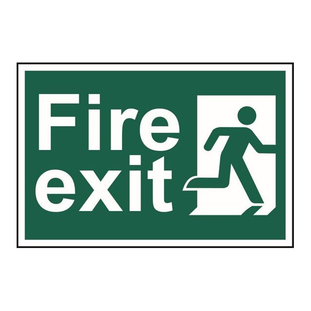Fire exit man running right Sign 200x300mm PVC