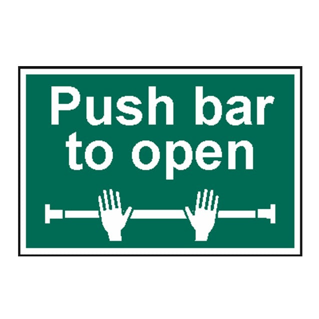 Push bar to open Sign 200x300mm PVC