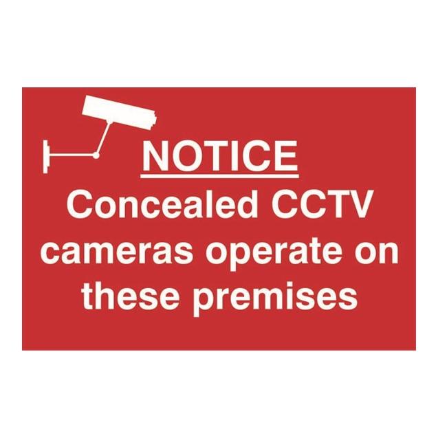 Notice Concealed CCTV Sign 200x300mm PVC