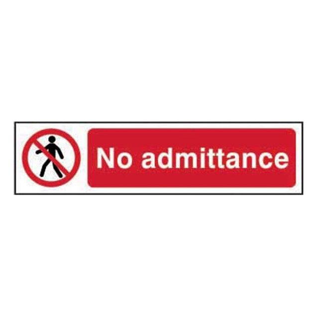 No admittance Sign 200x50mm
