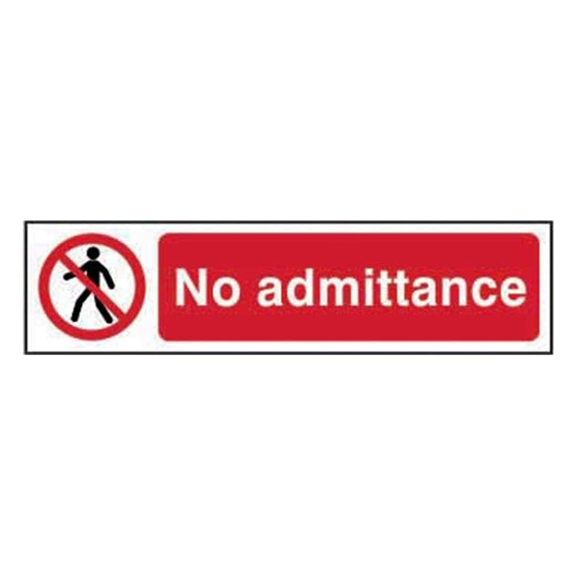 No admittance Sign 200x50mm