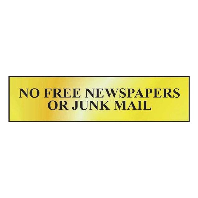 No free newspapers or junk mail Sign/Sticker 200x50mm