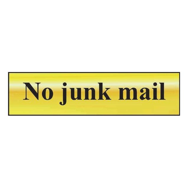 No junk mail Sign 200x50mm