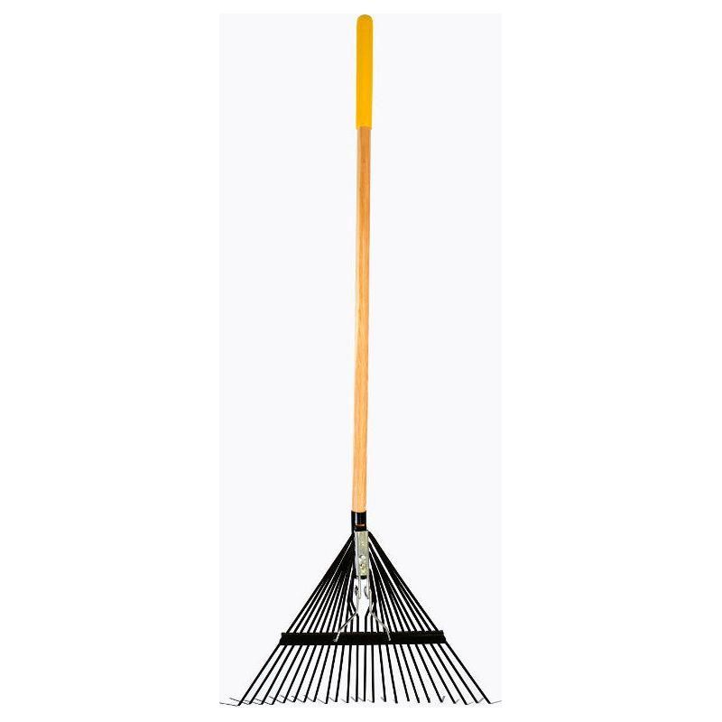 True Temper Flat Steel Leaf Rake 24T Wood Handle