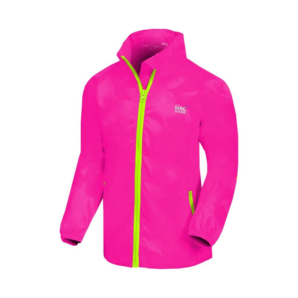 Mac In A Sac Kids Neon Waterproof & Breathable Jacket Pink