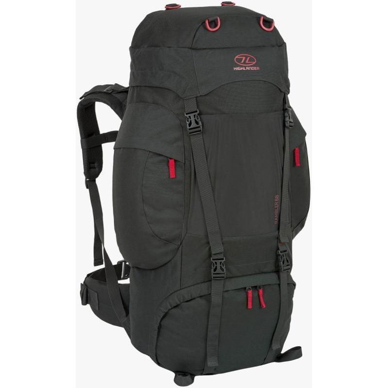 Highlander Rucksack Rambler 88L Charcoal | TedJohnsons.ie